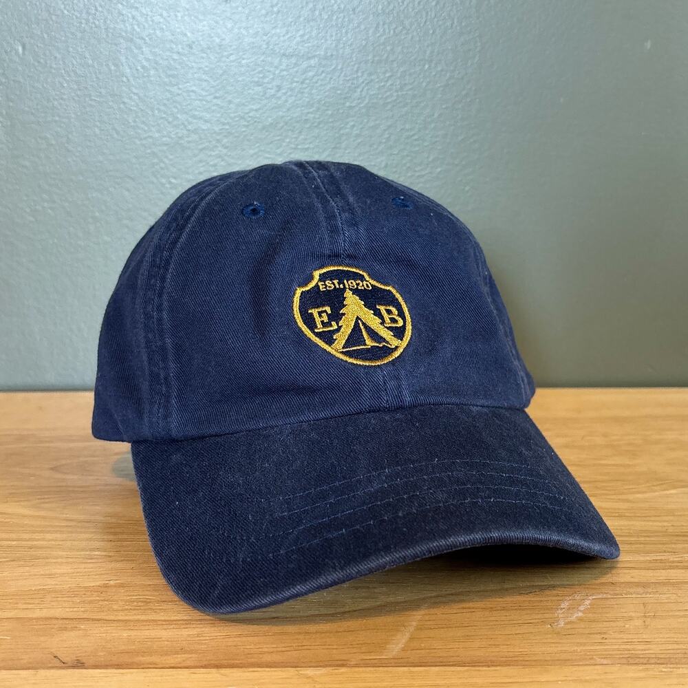 Eddie Bauer Est. 1920 Logo Navy Blue Gold Embroidered Adjustable Strapback Hat